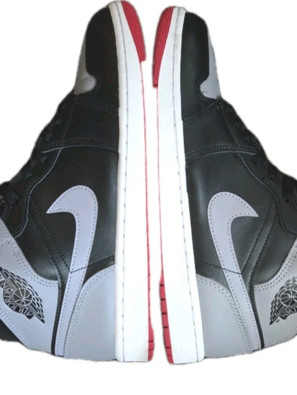 Nike Air Jordan 1 Mid Shoes Black Cement Grey Red White US Men's Size 10.5
